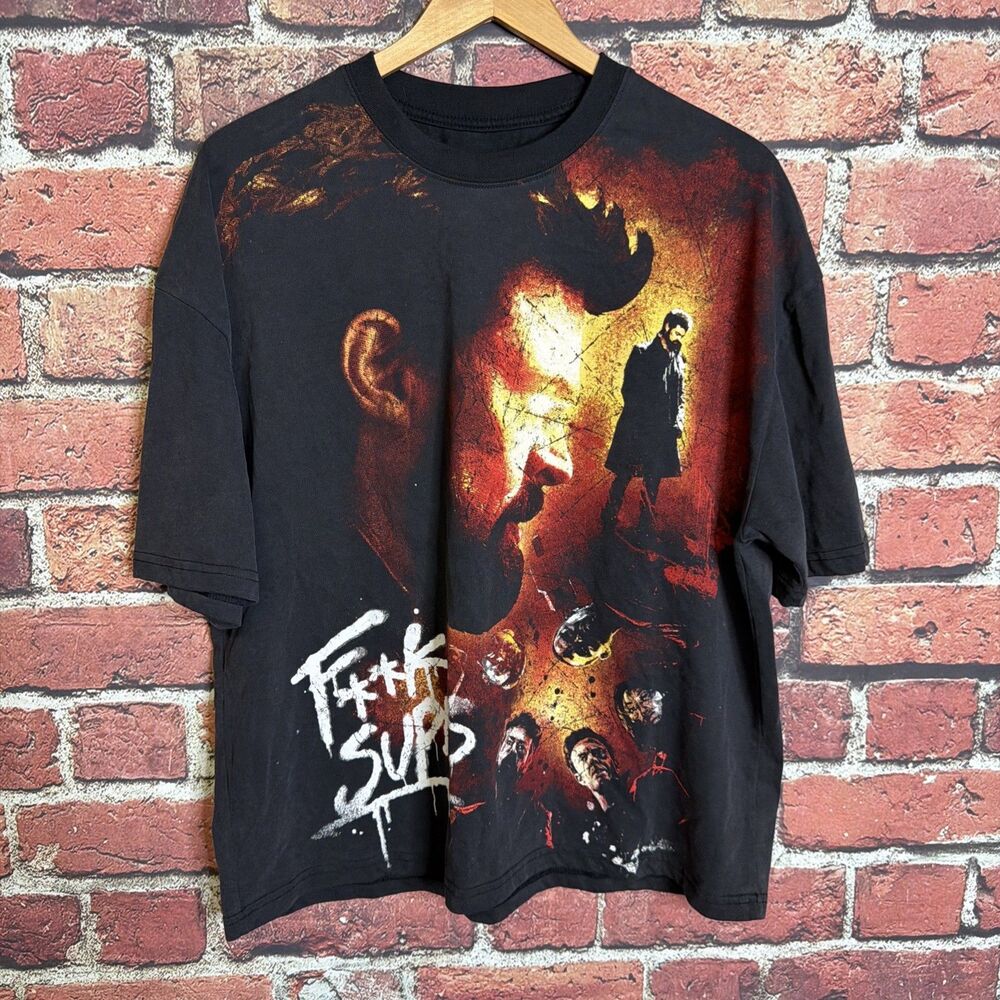 Young LA x The Boys Movie Promo Boxy Mens Tee Shirt Large Black